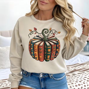 Fall Book Pumpkin png, Retro Fall Pumpkin Sublimation, Book Lover png, Retro Halloween Pumpkin Reading png, Digital Download