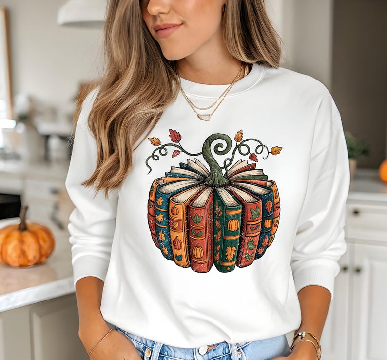 Fall Book Pumpkin png, Retro Fall Pumpkin Sublimation, Book Lover png, Retro Halloween Pumpkin Reading png, Digital Download