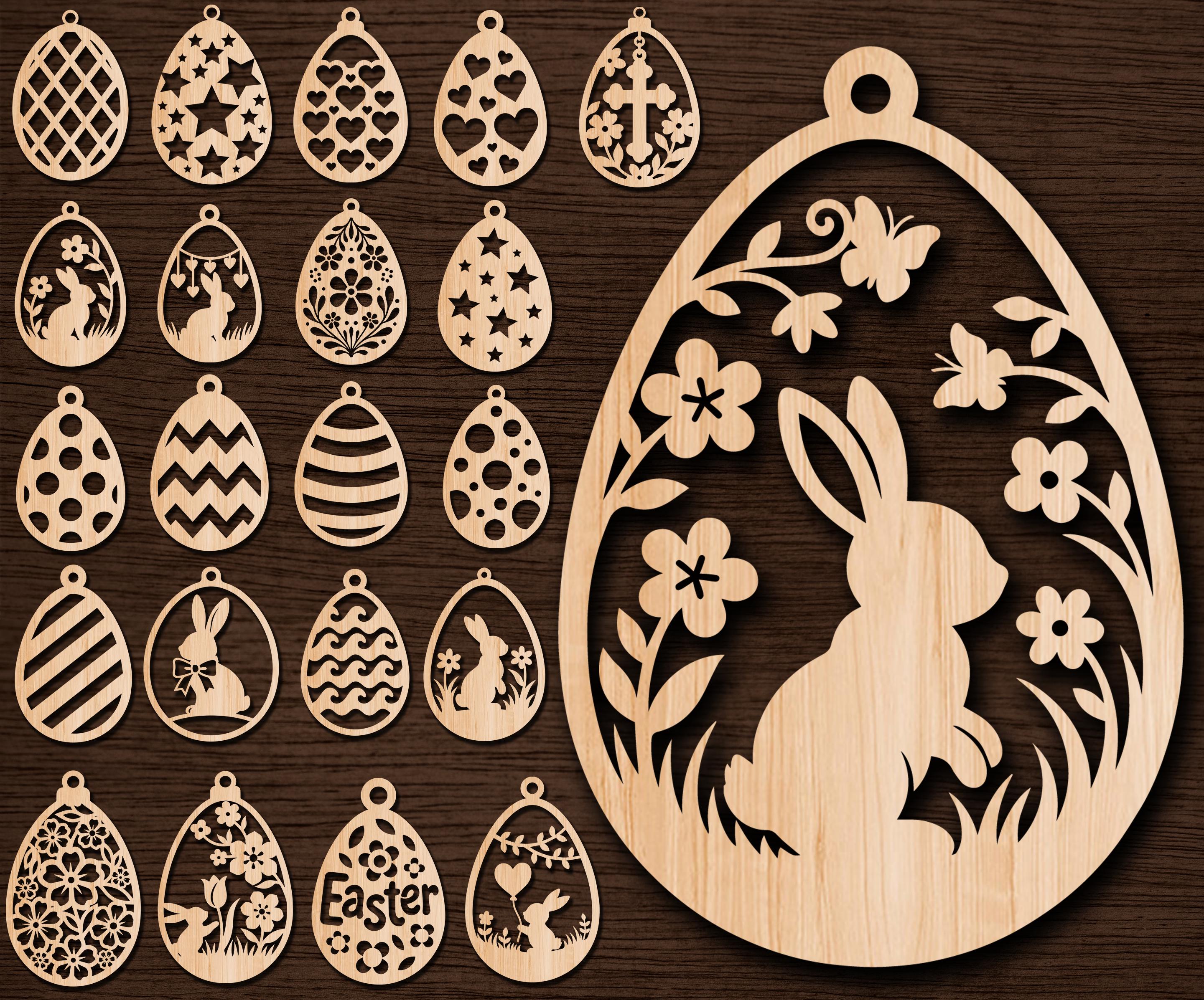 110 Easter Ornament SVG Bundle, Bunny Ornaments Svg, Easter Laser Cut ...