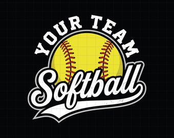 Softball SVG PNG, Softball Team Design, Retro Sports Graphic, Softball Shirt Design, Cricut Cut File, Digital Download