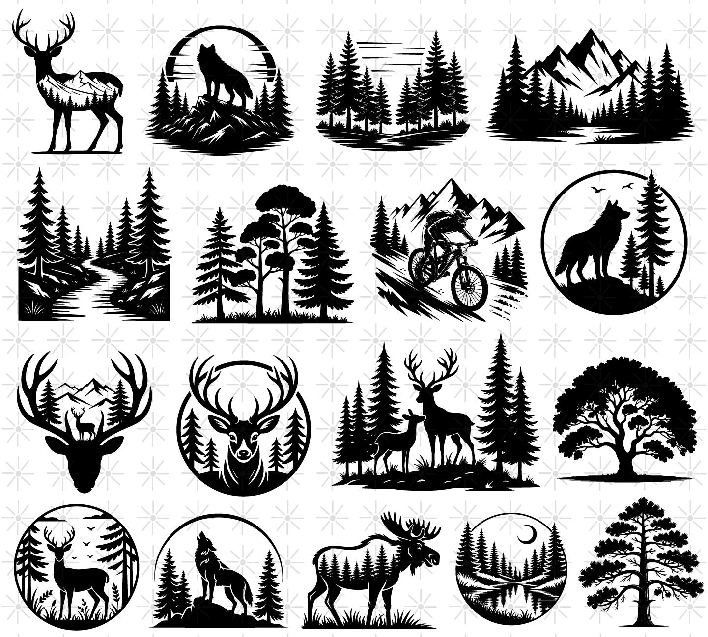 Mountain Forest SVG Bundle, Outdoor Adventure Cut Files (150 Designs ...