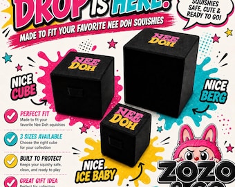 3D Printed Storage Case for NeeDoh Nice Cube, Nice Berg & Ice Baby Squishies | Protective Squishy Holder | Fidget Toy Gift Box