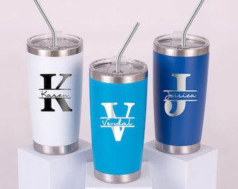 Custom Name Engraved Stainless Steel 20OZ Tumbler Personalized Bridesmaid Gifts Cup
