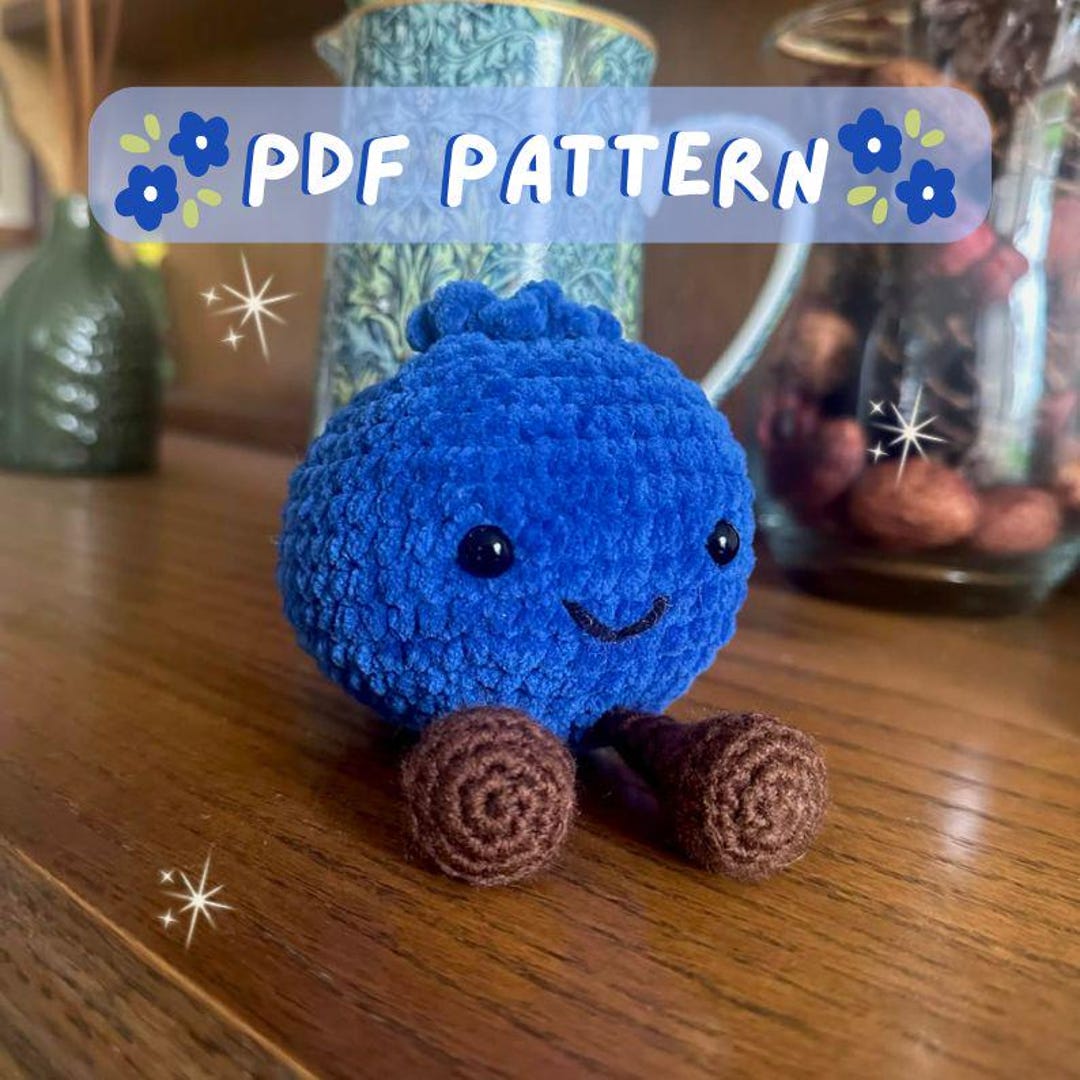 Crochet Blueberry Pattern With Legs | Amigurumi Fruit Plush PDF ...