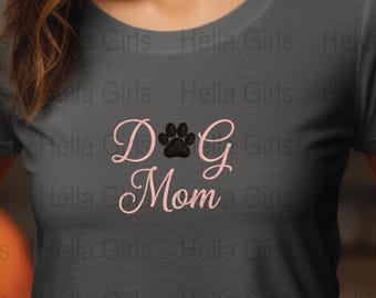 Faux embroidery Dog Mom PNG, Paw Print Sublimation Design, Pet Lover Shirt Graphic, Cute Dog Mama Digital Download