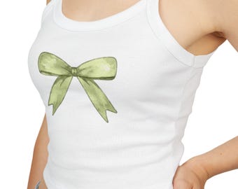 Chic Bow-Design Spaghetti Strap Tank Top for Women, Summer Top, Casual Wear, Beach Outfit, Gift for Her, Cute Fashion