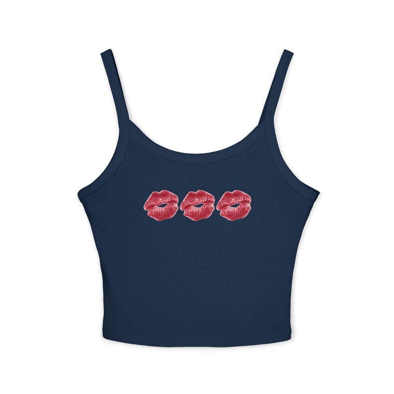 Lip Kiss Women's Spaghetti Strap Tank Top, Summer Top, Casual Wear, Date Night Top, Gift for Her, Valentine's Day Apparel image 6