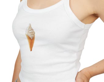 Summer Ice Cream Tank Top, Summer Fashion, Cute Women's Top, Casual Summer Wear, Beach Outfit, Gifts for Ice Cream Lovers