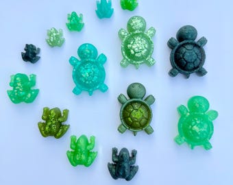 Resin Turtles and Frogs | Pond Loose Parts | Sensory and Small World Play | Montessori