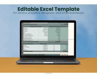 Service Pricing Calculator | Simple Cost Estimator Excel Template for Small Businesses & Freelancers | Easy Pricing Sheet