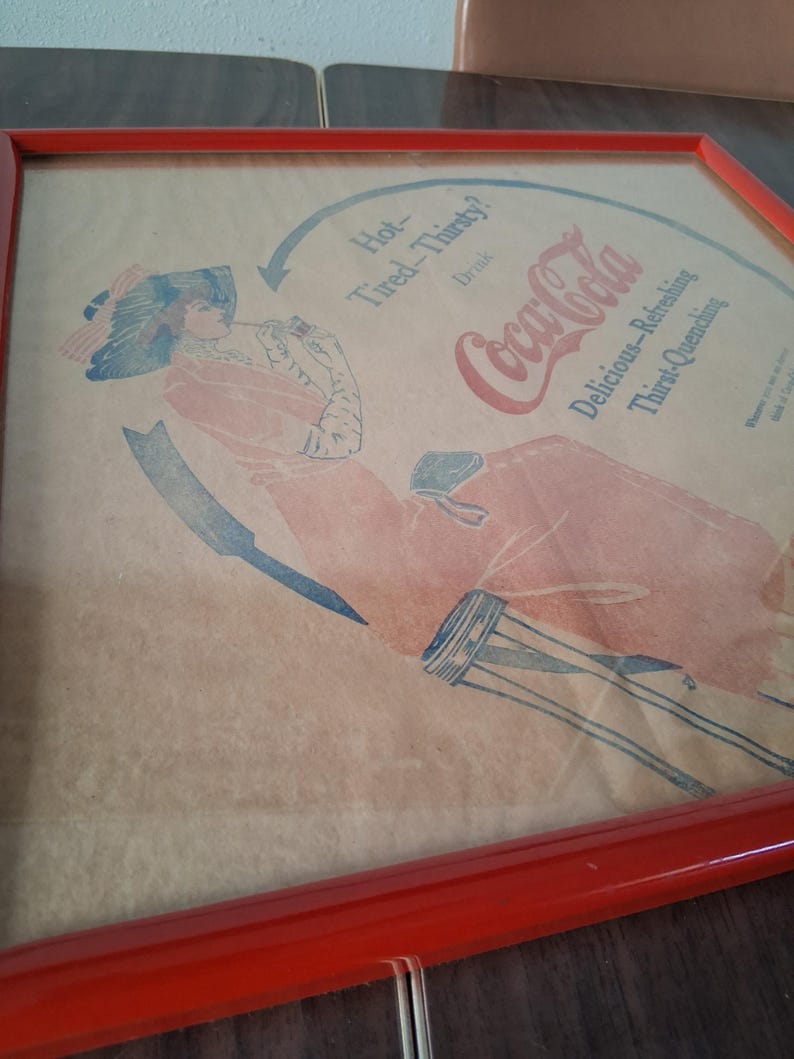 1912 Rice Paper Coca-cola Advertising Wall Hanging - Framed - Etsy