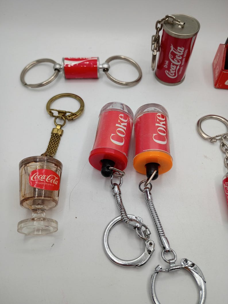 Coca-cola Keyrings 1970s-1980s - Collectible - Etsy