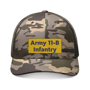 Camouflage Trucker Hat &quot;Army 11-B Infantry&quot;