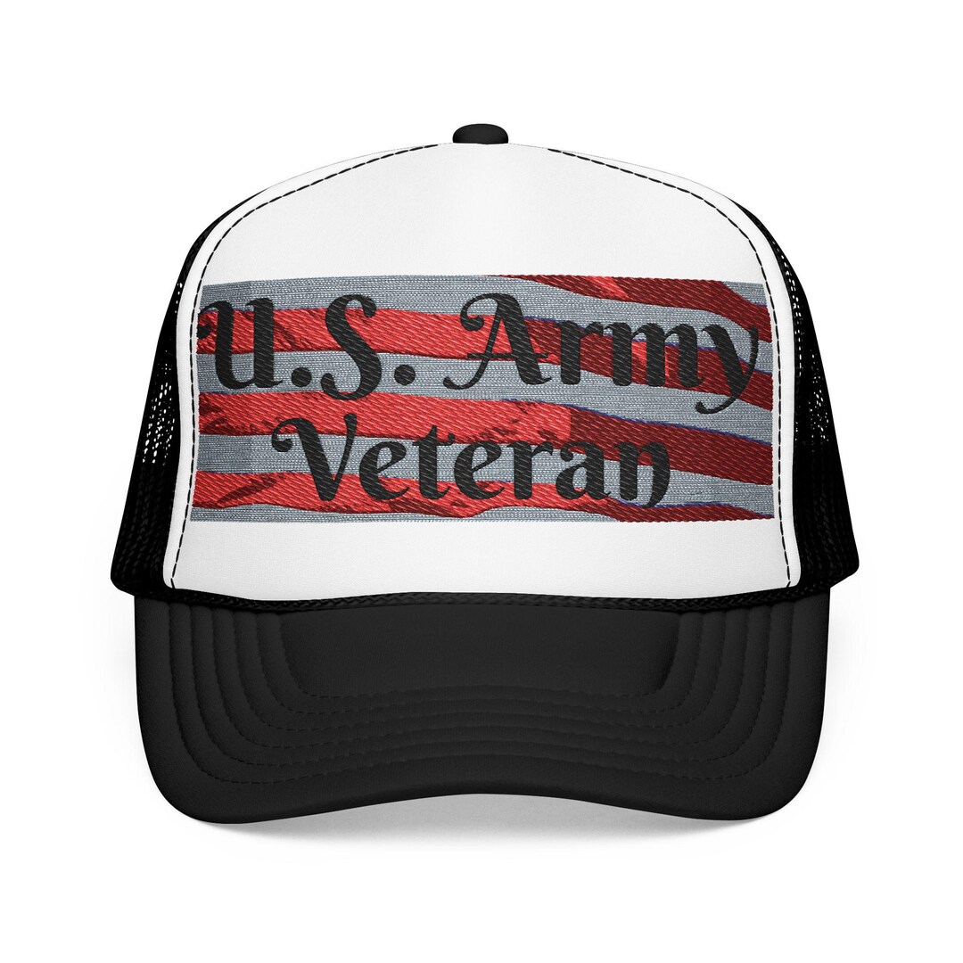 Army Veteran Foam Trucker Hat [embroidered] - Etsy