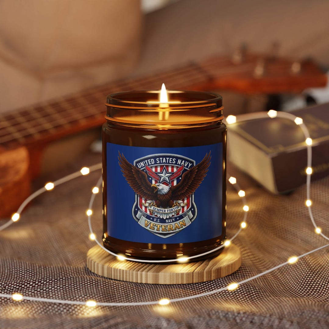 United States Navy Veteran, Scented Soy Candle, Amber Jar, Scented ...