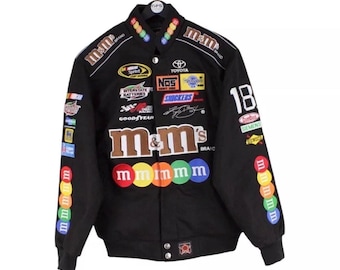 M&M NASCAR Vintage Racing Adult Jacket Fully Custom Embroidered