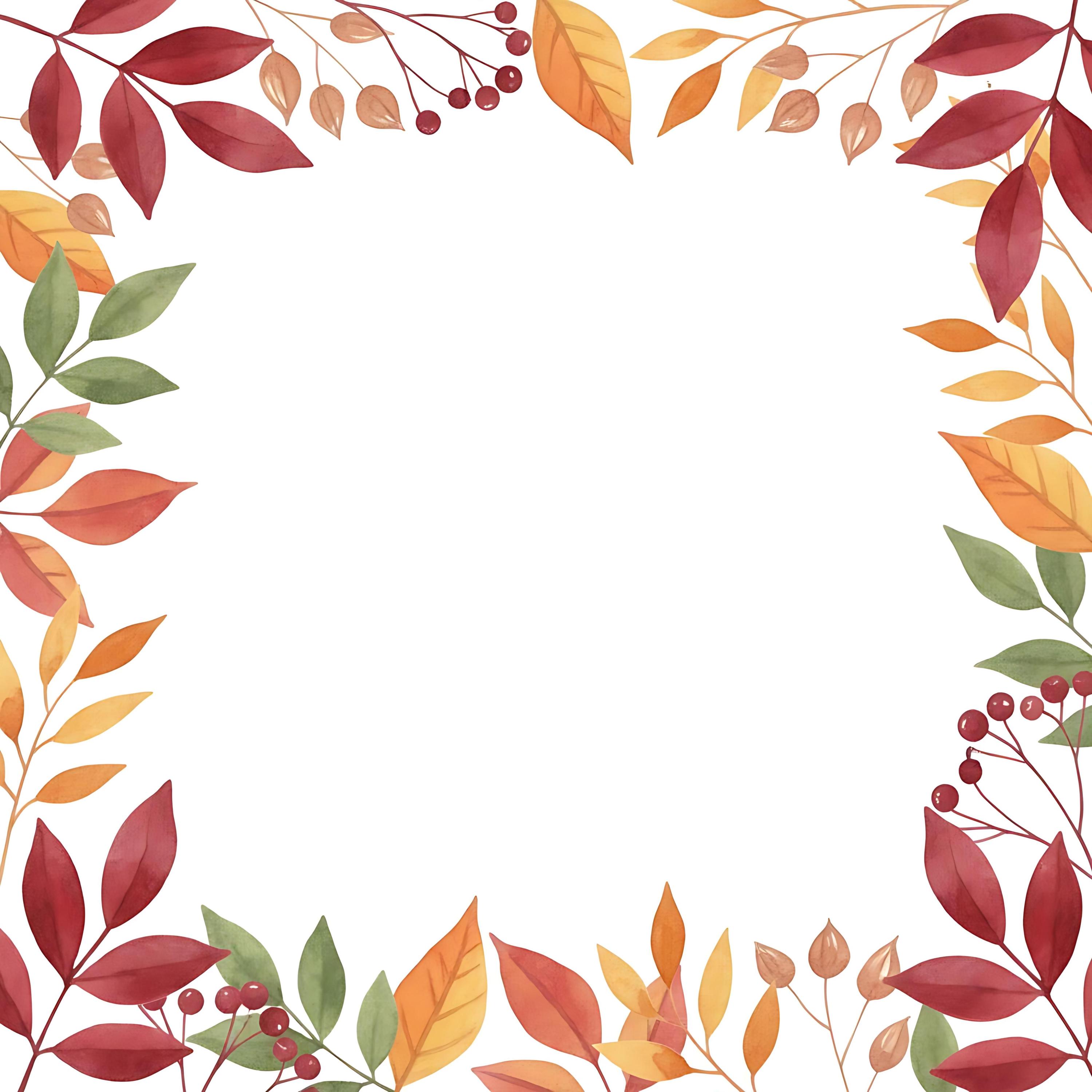 12 Fall Leaves Border Clipart, PNG Bundle Digital Clipart, Fall Leaf ...