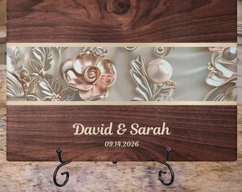 Personalisierter Hochzeitsname I Benutzerdefinierter Name Küchenbrett, Hochzeitsgeschenk für Paar, Jahrestag Housewarming Decor, Geburtstag für Mama