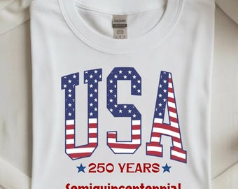 USA Semiquincentennial T-Shirt | 250 Years American Flag Design