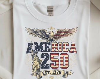 アメリカ建国250周年記念 自由の女神像 イーグル Tシャツ | 愛国心あふれる1776年 USAデザイン