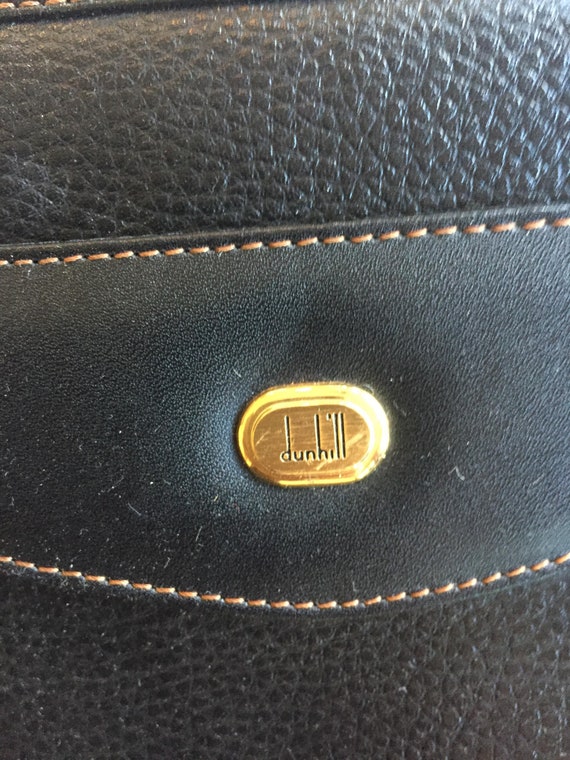 Dunhill, Vintage Black Leather Clutch Bag - image 2