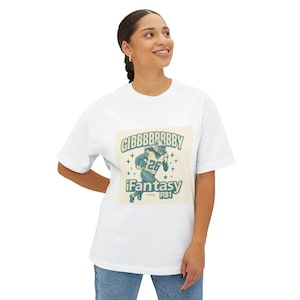 Jahmyr Gibbs GIBBBBBBBY iFantasy RB1 oversized T-shirt | Retro voetbalshirt met leeuwenfantasie | Streetwear, uniseks