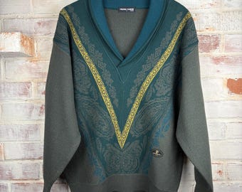 Pierre Cardin Paris Wool Blend Shawl Collar Sweater LL Vintage Grandpa
