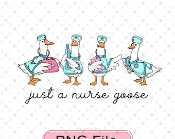 Solo una enfermera ganso PNG, diseño divertido de enfermera ganso, estudiante de enfermería PNG, archivo digital del personal médico de Silly Goose