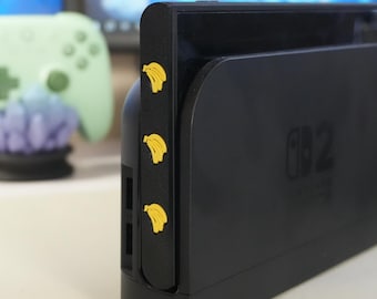Switch 2 JoyCon Magnetische Staubschutzhülle - Donkey Kong inspiriertes Bananendesign, Gamer Geschenk