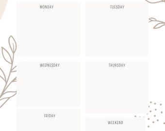 Weekly Planner Template {Boho Neutral}
