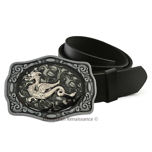 Dragon Belt Buckle: Hand-Painted Enamel, Medieval Style