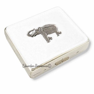 Antique Silver Elephant Pill Box: Hand Painted Enamel, Art Deco