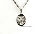Snarling Lion Locket in Hand Painted Black Enamel and Gold Splash Design Neoclassic Leo Inspired Necklace with Personalized and Color Option