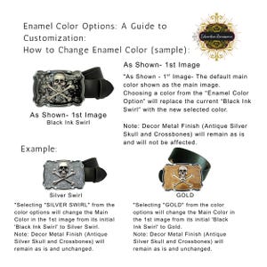 Antique Gold Bee Business Card Case: Hand-Painted Silver Swirl Enamel image 6