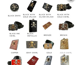 Set Gemelli E Fermacravatta Uomo A Teschio Nero | Scheletro Gotico | Accessori Punk Per Halloween E Cosplay | Idea Regalo - 2