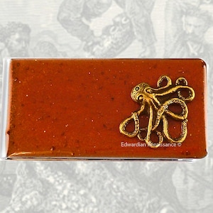 Octopus Money Clip con incrustaciones en esmalte de cobre pintado a mano Neo Victorian Kraken Inspired Colores personalizados y opciones personalizadas