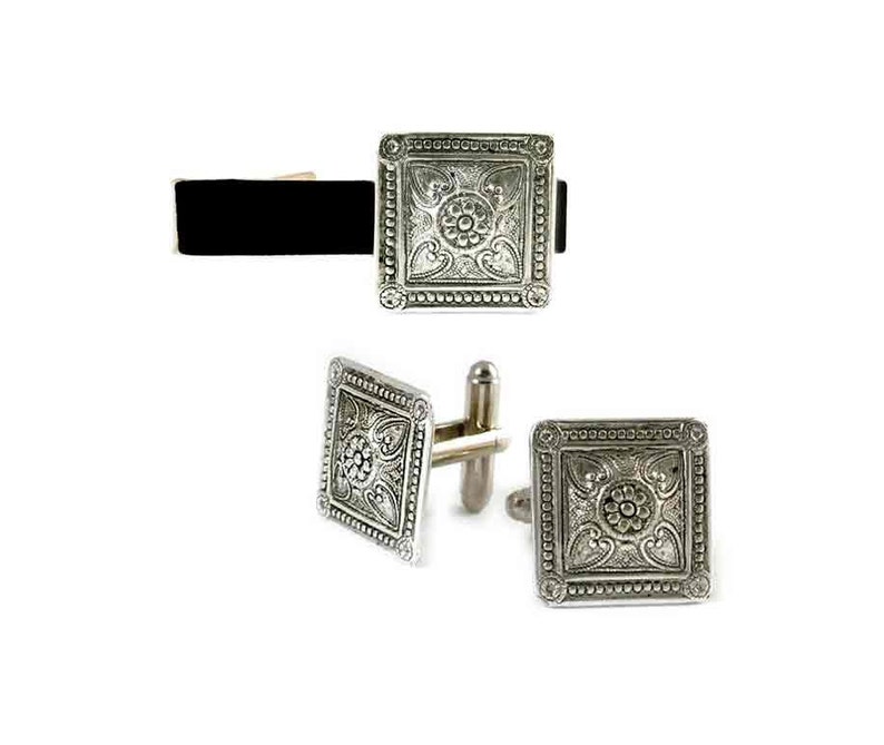 Art Deco Cuff Links Antique Sterling Silver Moorish Design Etsy