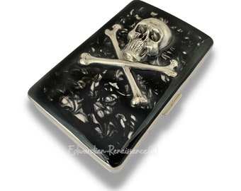 cigarette case skull Smoking Aluminium Alloy Men's Gadgets Slide Automatic Cigarette Box Smoking Accessories Soul An exceptional solid silver skull and crossbones sterling silver cigarette case Skull Cigarette Case 12/bx