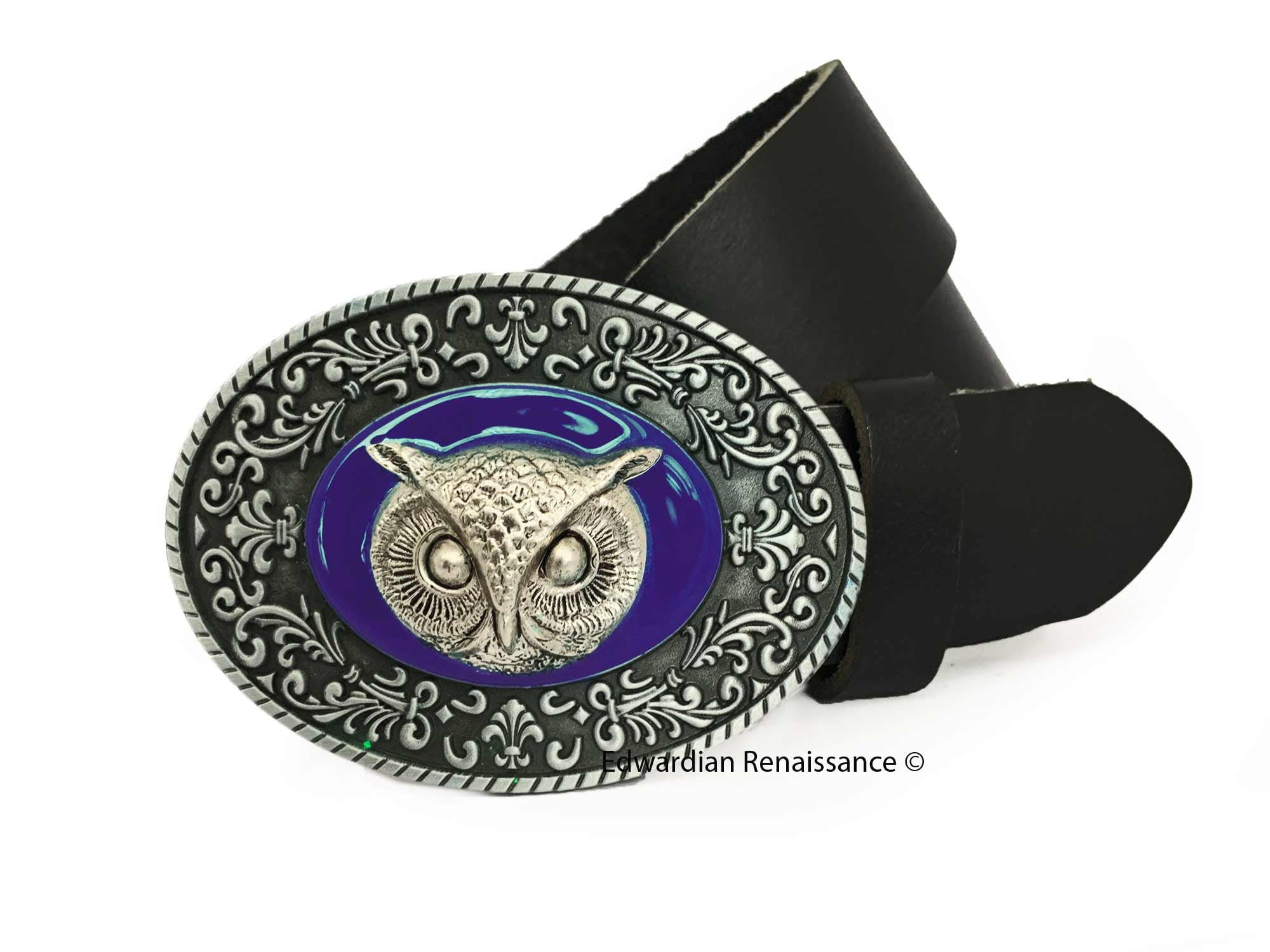 Silver Brass Owl Decorative Belt Buckle Owl Belt Buckle - Antique Gold or Silver main image 3