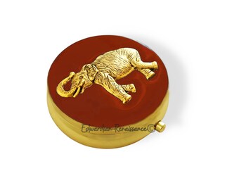 Pastillero de elefante pintado a mano: esmalte art déco, opción personalizada