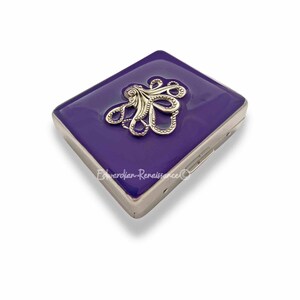Octopus Pill Box: Hand Painted Enamel, Neo Victorian Nautical Style