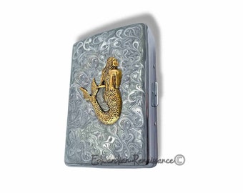 Mermaid Cigarette Case Large Slim Holds 9 