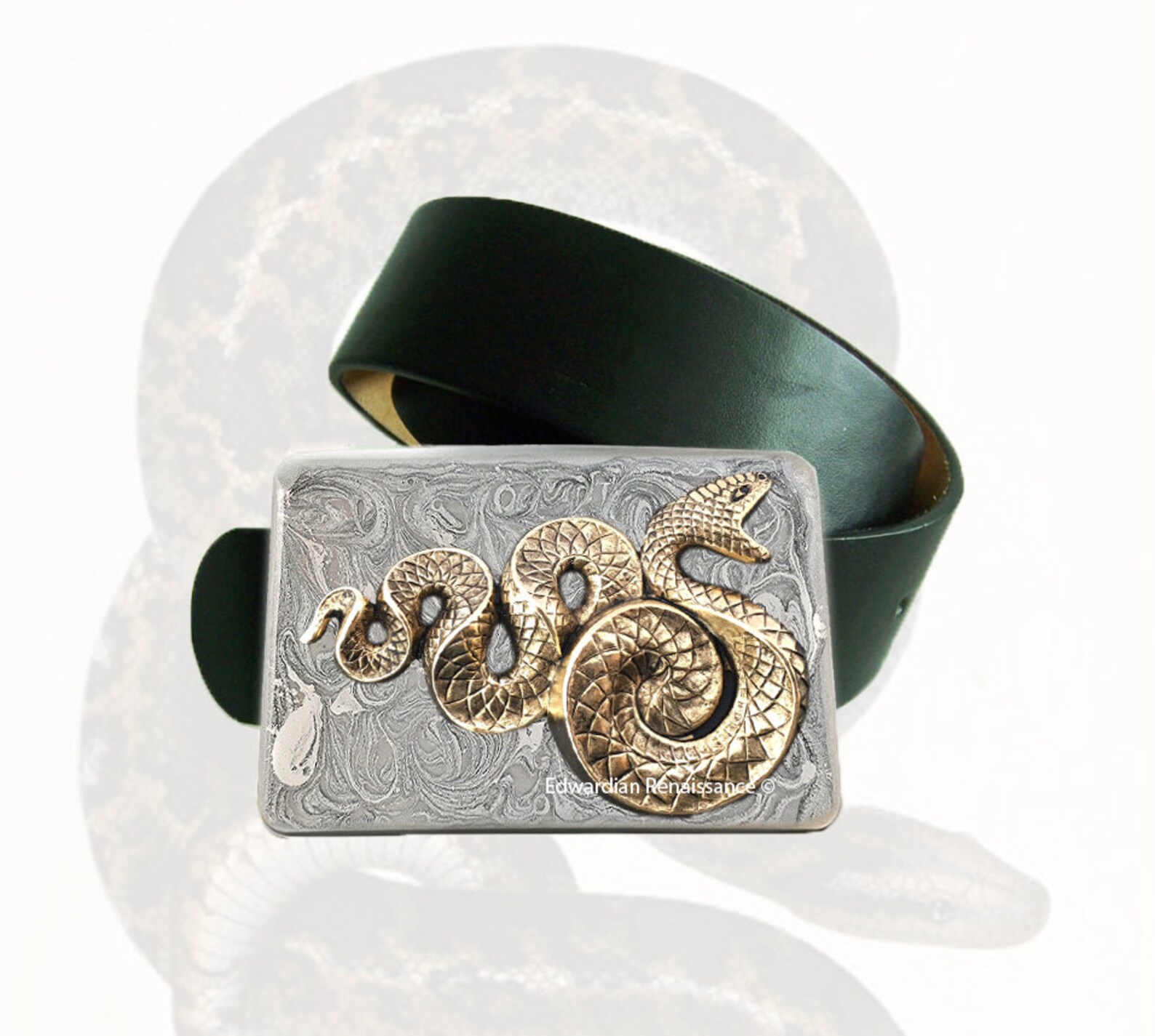 Snake Belt Buckle Inlaid in Hand Painted Glossy Enamel Silver Etsy