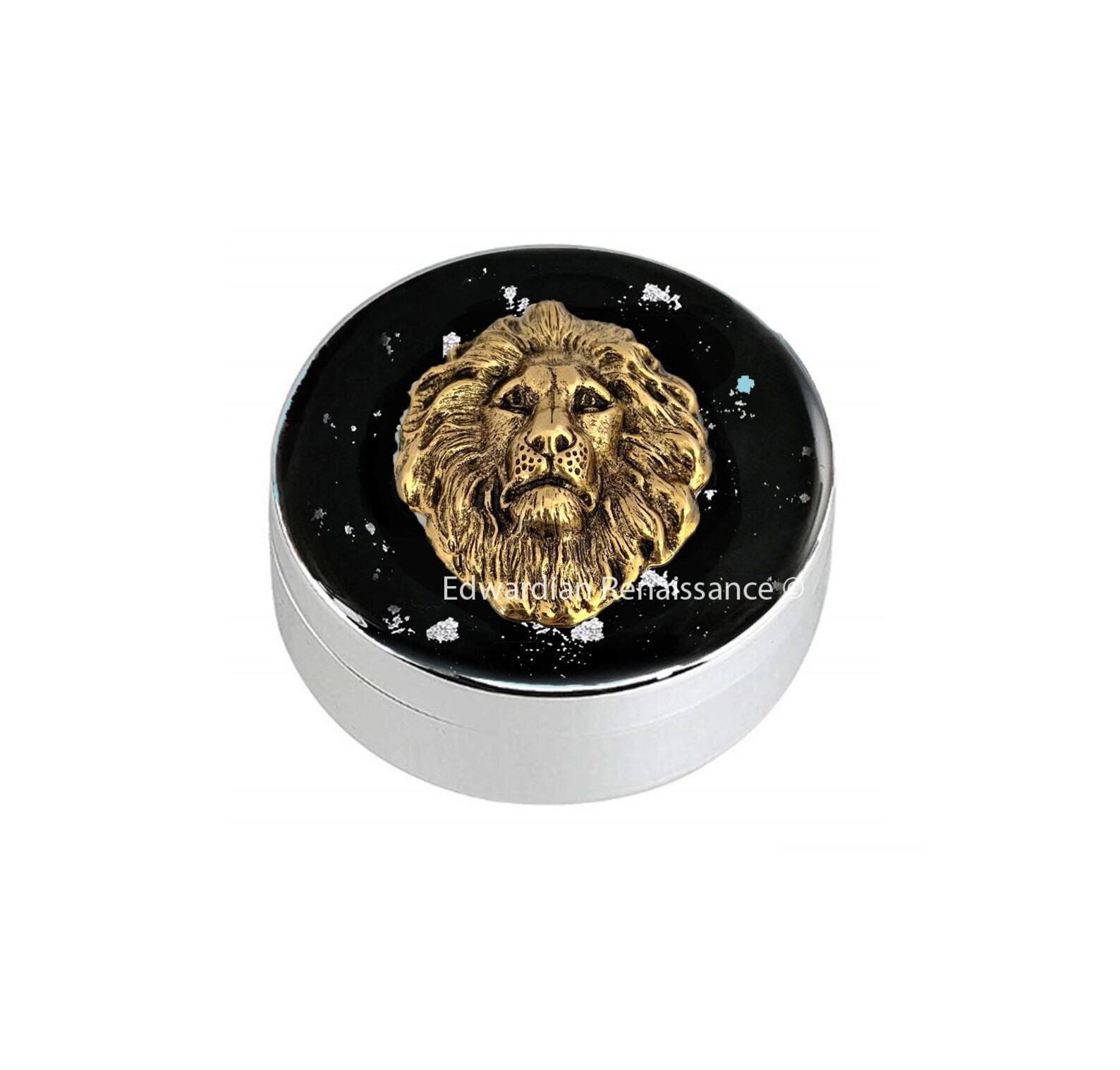 Gold Lion Head Jewelry Box Inlaid in Hand Painted Black with Etsy