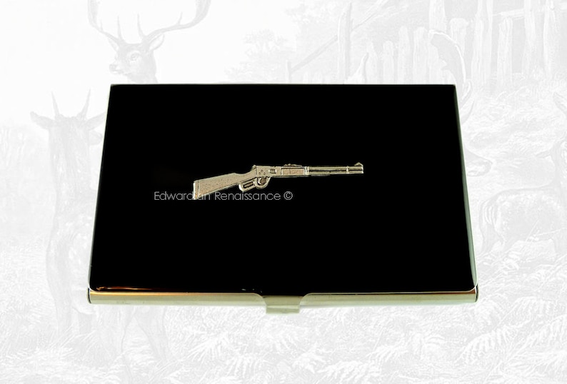Antique Silver Winchester Rifle Tie Clip Hunting Shooter Tie Bar Accent Vintage Style Gun Clip