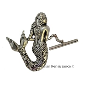 Mermaid Tie Pin: Victorian Nautical Siren Tie Tack