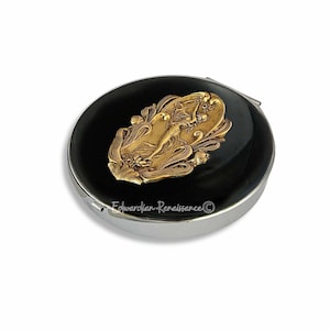 Art Nouveau Pill Box: Hand Painted Enamel, 7-Day Organizer