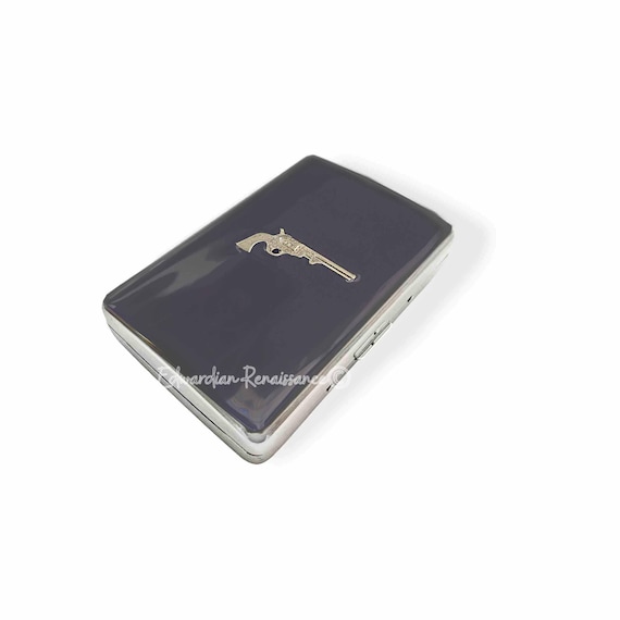 cigarette cases amazon Neo Victorian Pistol Cigarette Case, Hand Painted Enamel, Personalized Gift