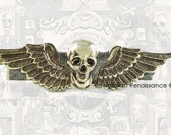 Fermacravatta Con Teschio In Argento 925 Sterling - Accessorio Punk Uomo Con Scatola Regalo E Panno Per Lucidatura