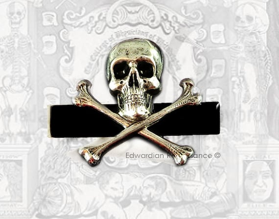 skull and crossbones tie clip